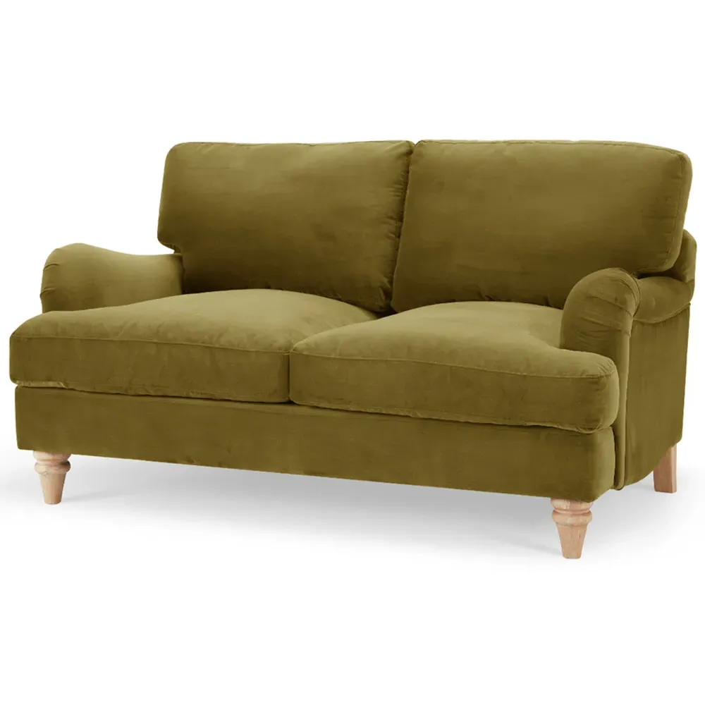 Oxford 2-Seater Sofa - Olive Green, Velvet