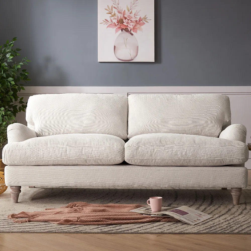 Oxford 3-Seater Sofa - Ivory, Linen
