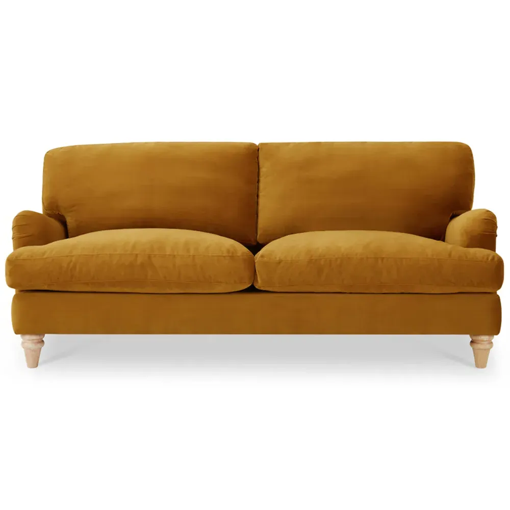 Oxford 3-Seater Sofa - Mustard Gold, Velvet