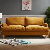 Oxford 3-Seater Sofa - Mustard Gold, Velvet