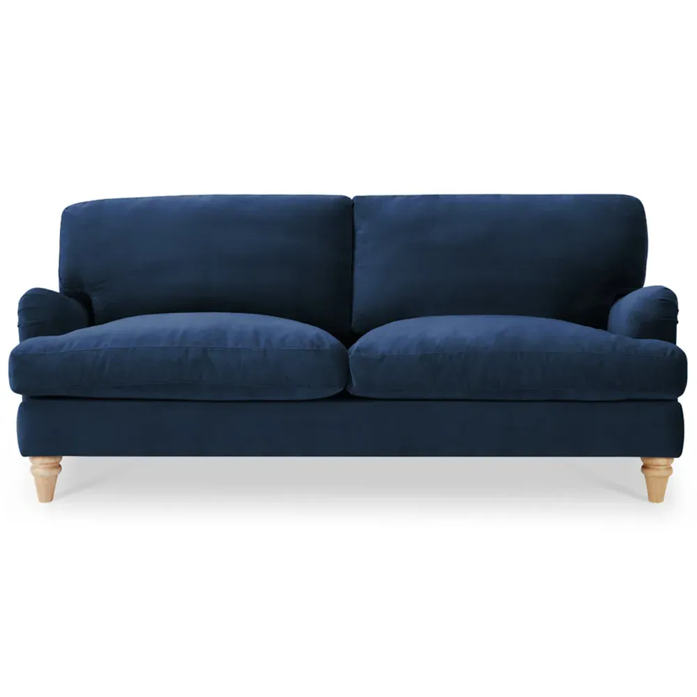 Oxford 3-Seater Sofa - Navy Blue, Velvet