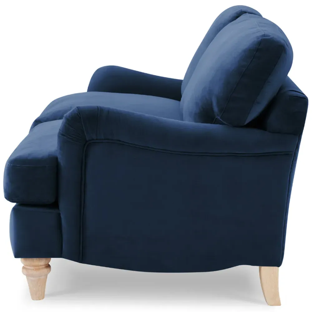 Oxford 3-Seater Sofa - Navy Blue, Velvet