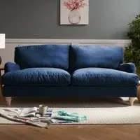 Oxford 3-Seater Sofa - Navy Blue, Velvet