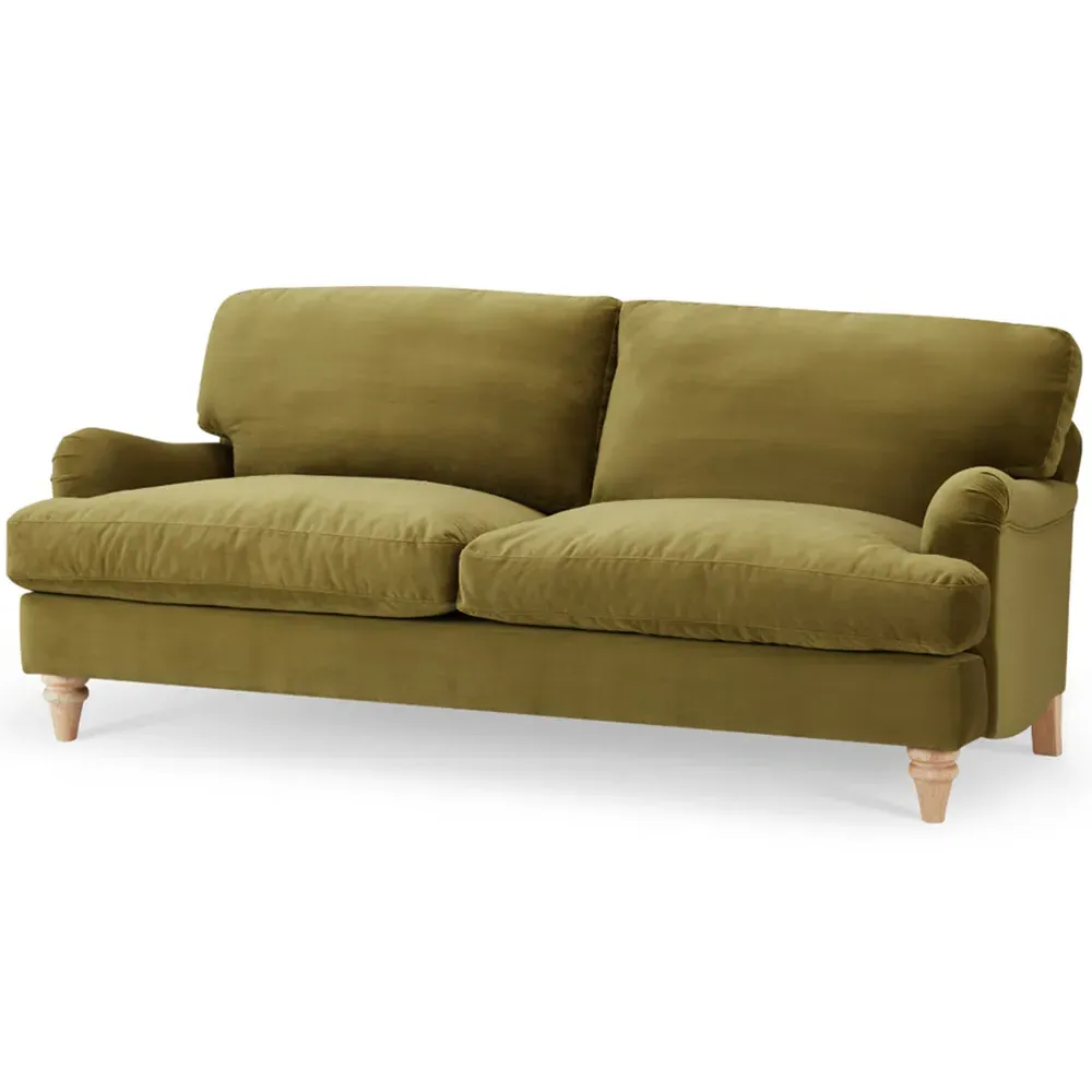 Oxford 3-Seater Sofa - Olive Green, Velvet