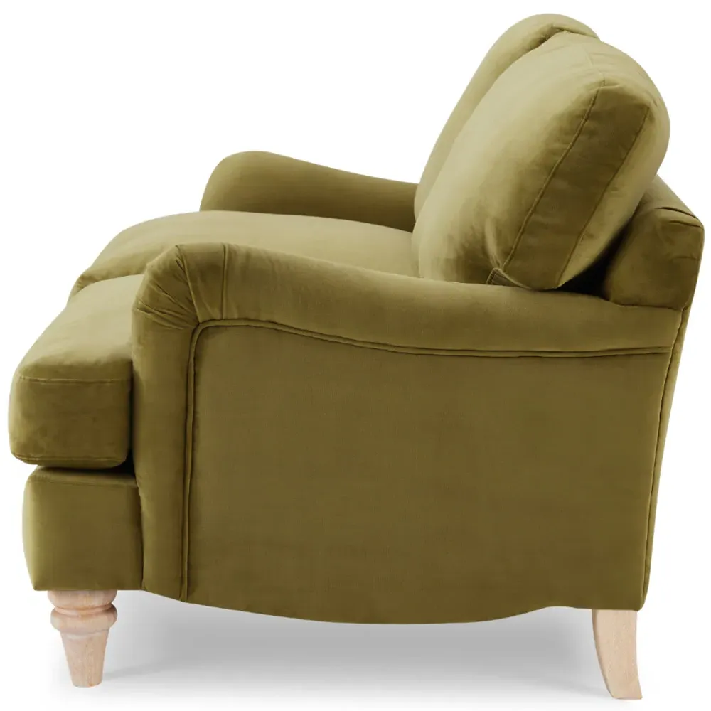 Oxford 3-Seater Sofa - Olive Green, Velvet