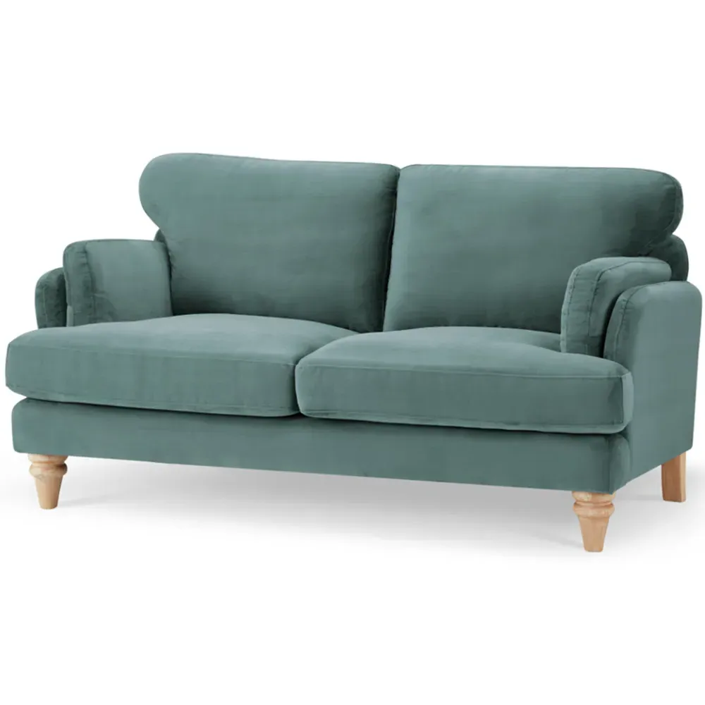 Regent 2-Seater Sofa - Teal, Velvet