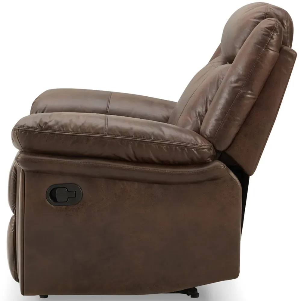 Rowan 2-Seater Recliner Sofa - Brown, Faux Leather