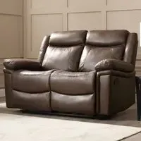 Rowan 2-Seater Recliner Sofa - Brown, Faux Leather