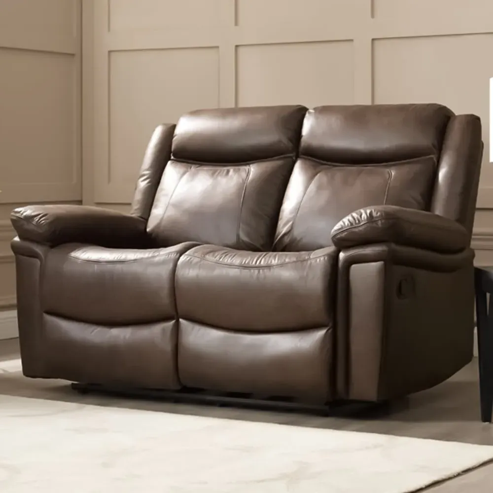 Rowan 2-Seater Recliner Sofa - Brown, Faux Leather