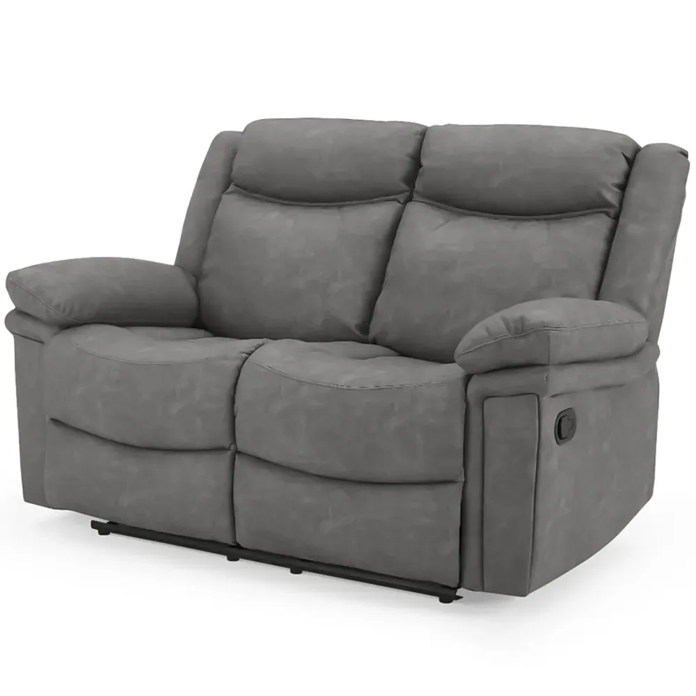 Rowan 2-Seater Recliner Sofa - Grey, Faux Leather