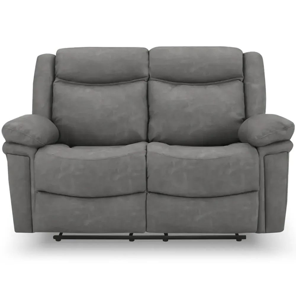 Rowan 2-Seater Recliner Sofa - Grey, Faux Leather