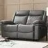 Rowan 2-Seater Recliner Sofa - Grey, Faux Leather