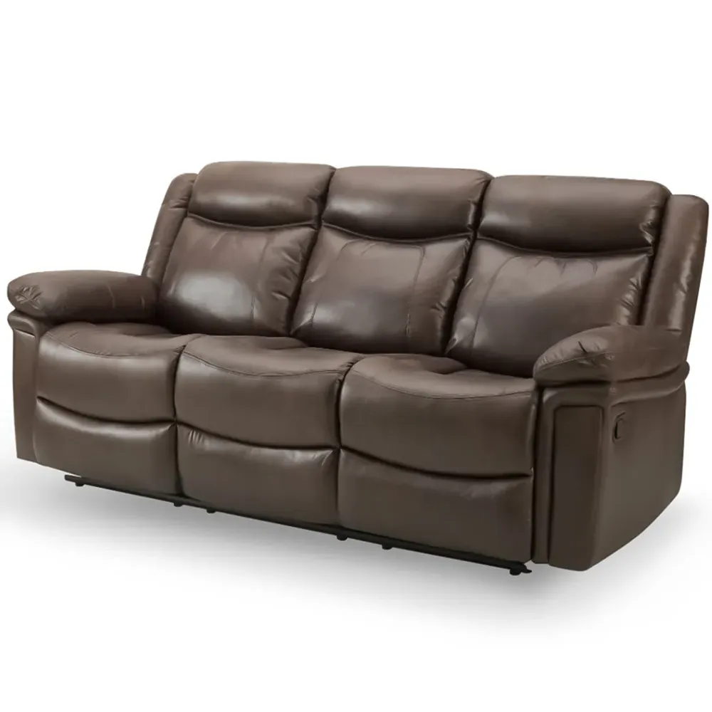 Rowan 3-Seater Recliner Sofa - Brown, Faux Leather