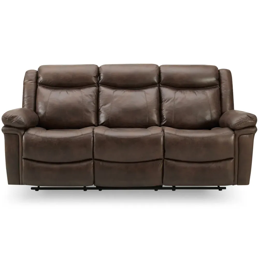 Rowan 3-Seater Recliner Sofa - Brown, Faux Leather