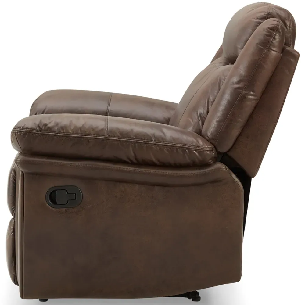 Rowan 3-Seater Recliner Sofa - Brown, Faux Leather