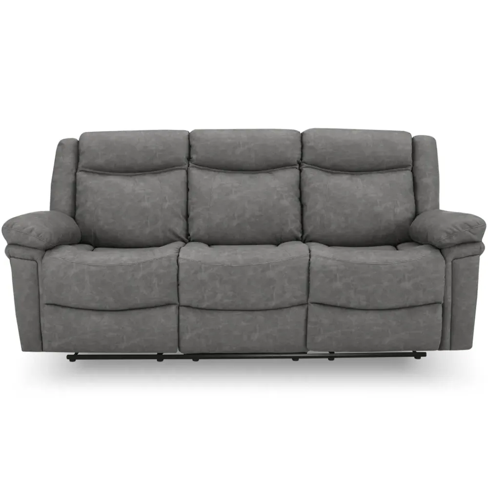 Rowan 3 Seater Recliner Sofa - Grey, Faux Leather