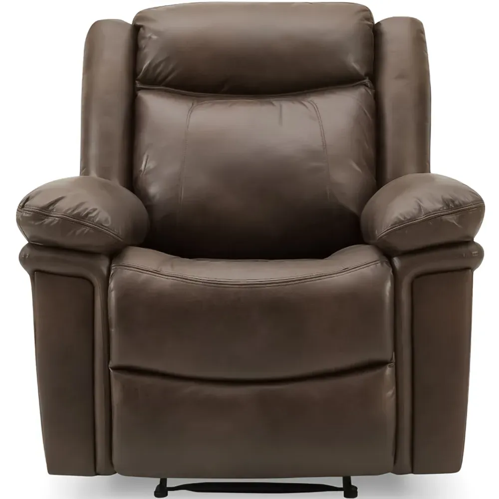 Rowan Single Seater Recliner Sofa - Brown, Faux Leather