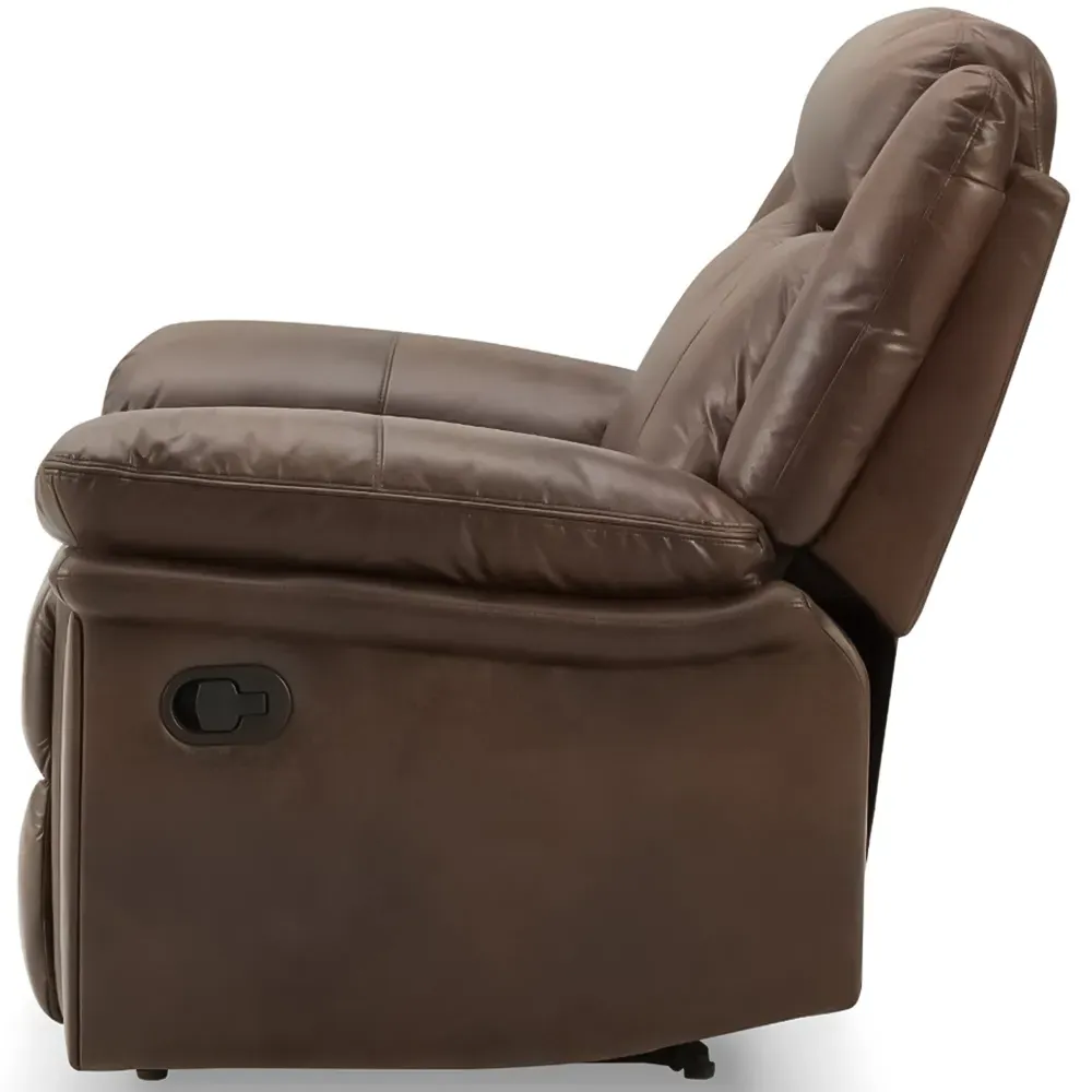 Rowan Single Seater Recliner Sofa - Brown, Faux Leather