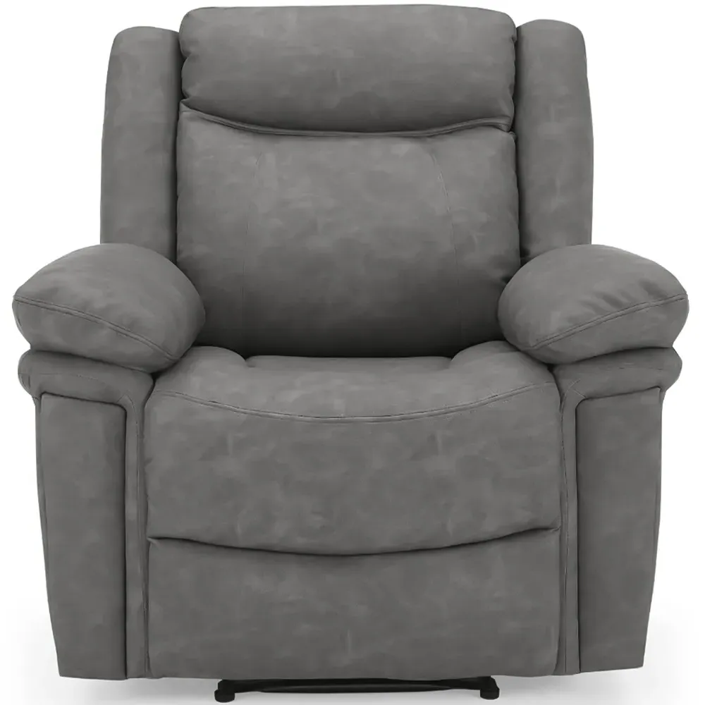 Rowan Single Seater Recliner Sofa - Grey, Faux Leather
