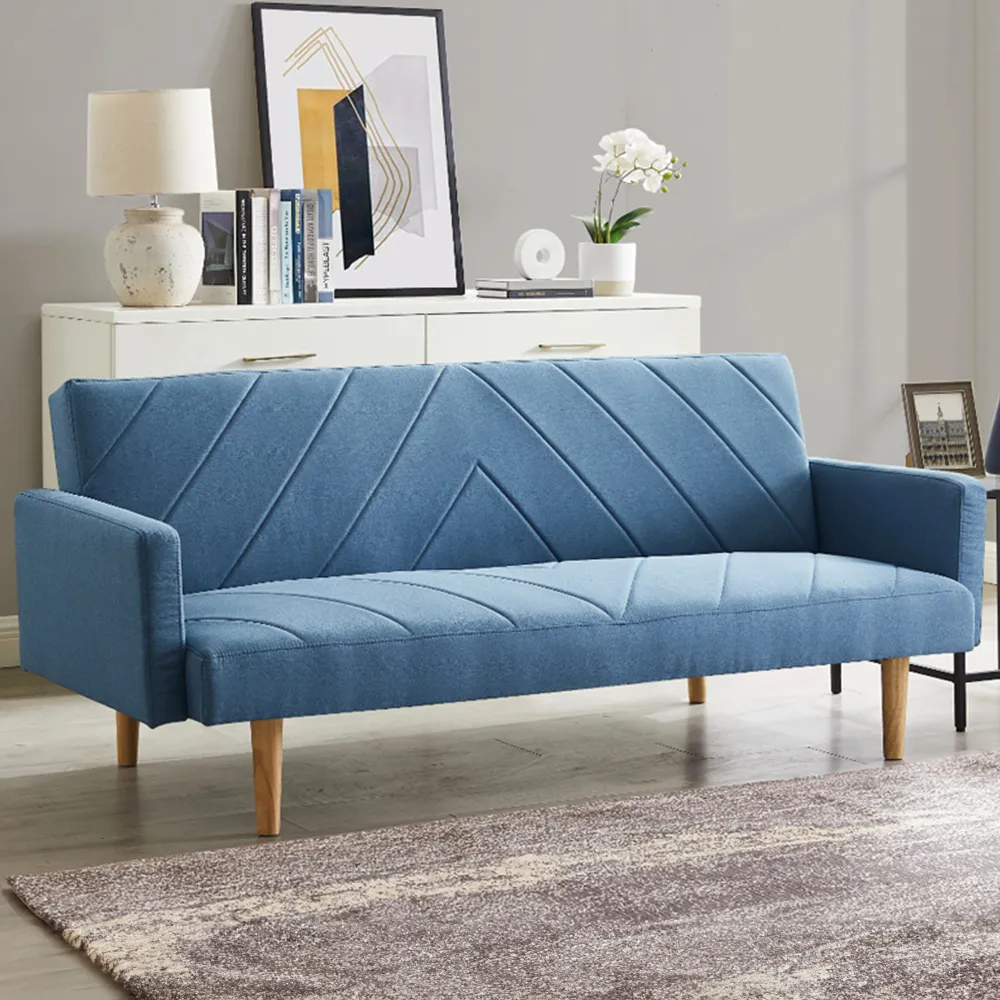 Ryan 2-Seater Sofa Bed with Clic-Clac - Blue image