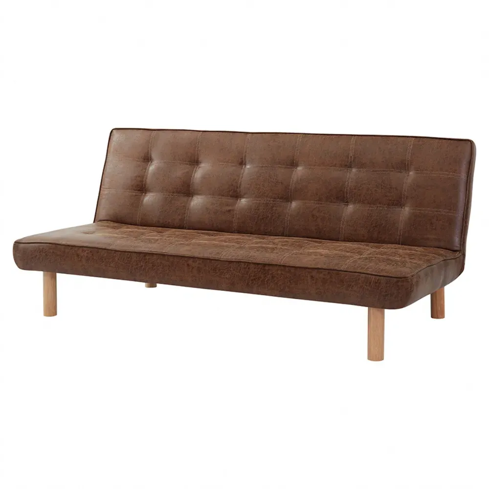 Salerno Double Sleeper Sofa Bed with Click-Clack - Brown, Air Leather