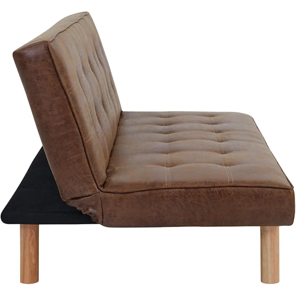 Salerno Double Sleeper Sofa Bed with Click-Clack - Brown, Air Leather