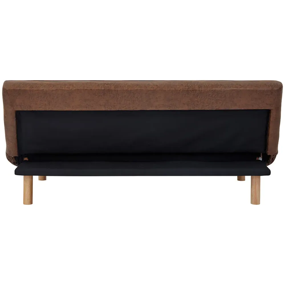 Salerno Double Sleeper Sofa Bed with Click-Clack - Brown, Air Leather