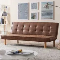Salerno Double Sleeper Sofa Bed with Click-Clack - Brown, Air Leather