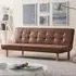Salerno Double Sleeper Sofa Bed with Click-Clack - Brown, Air Leather