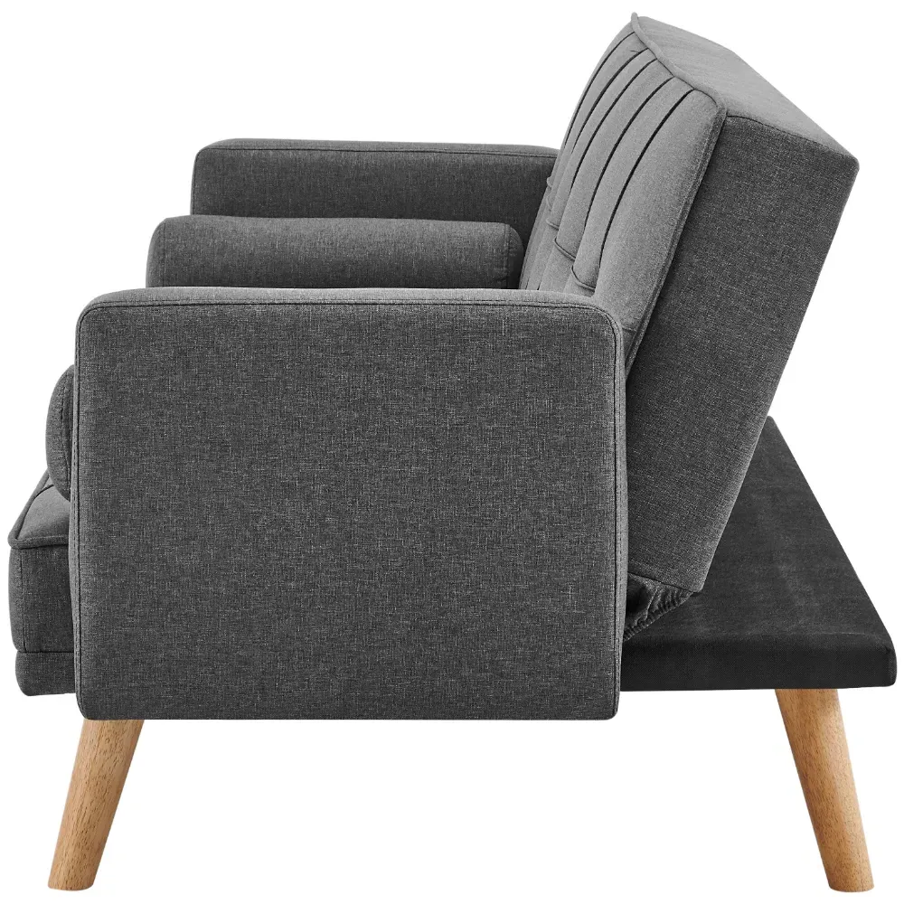 Sarnia 3-Seater Sleeper Sofa Bed - Charcoal