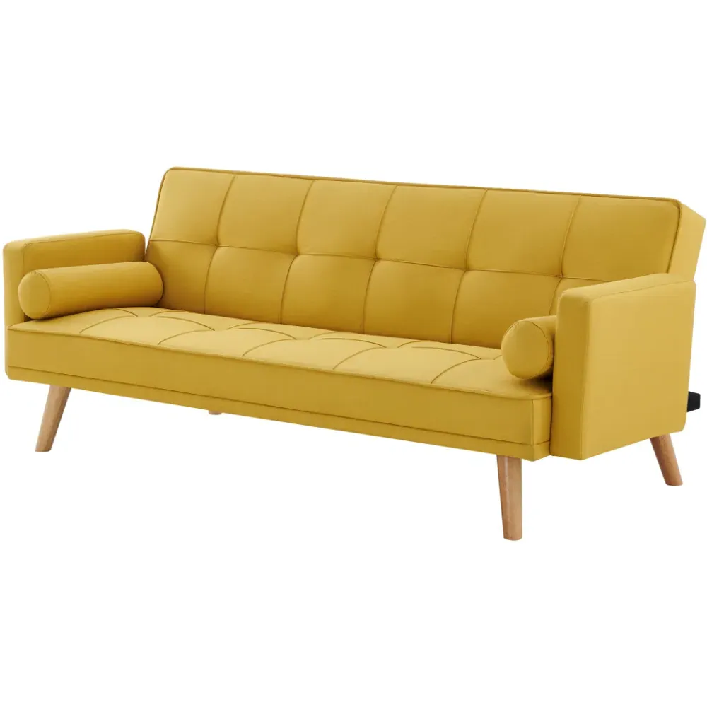 Sarnia 3-Seater Sleeper Sofa Bed - Mustard
