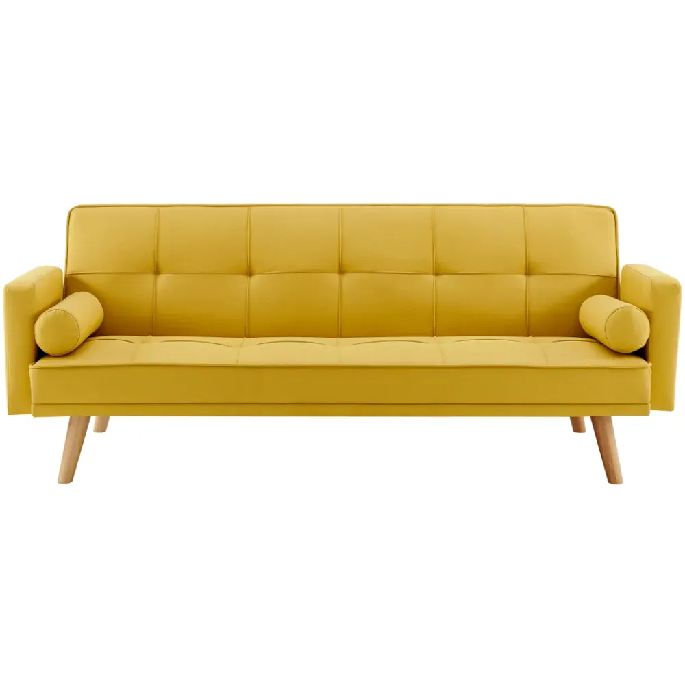 Sarnia 3-Seater Sleeper Sofa Bed - Mustard