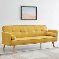 Sarnia 3-Seater Sleeper Sofa Bed - Mustard