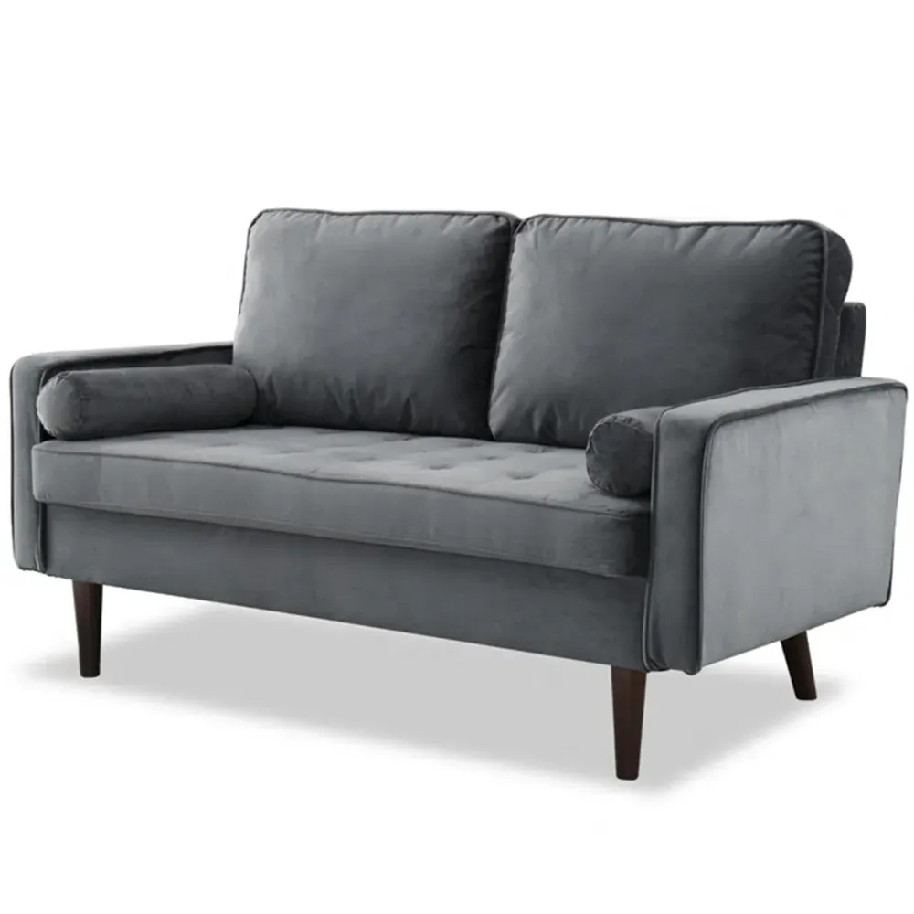 Scott 2-Seater Sofa - Grey, Velvet