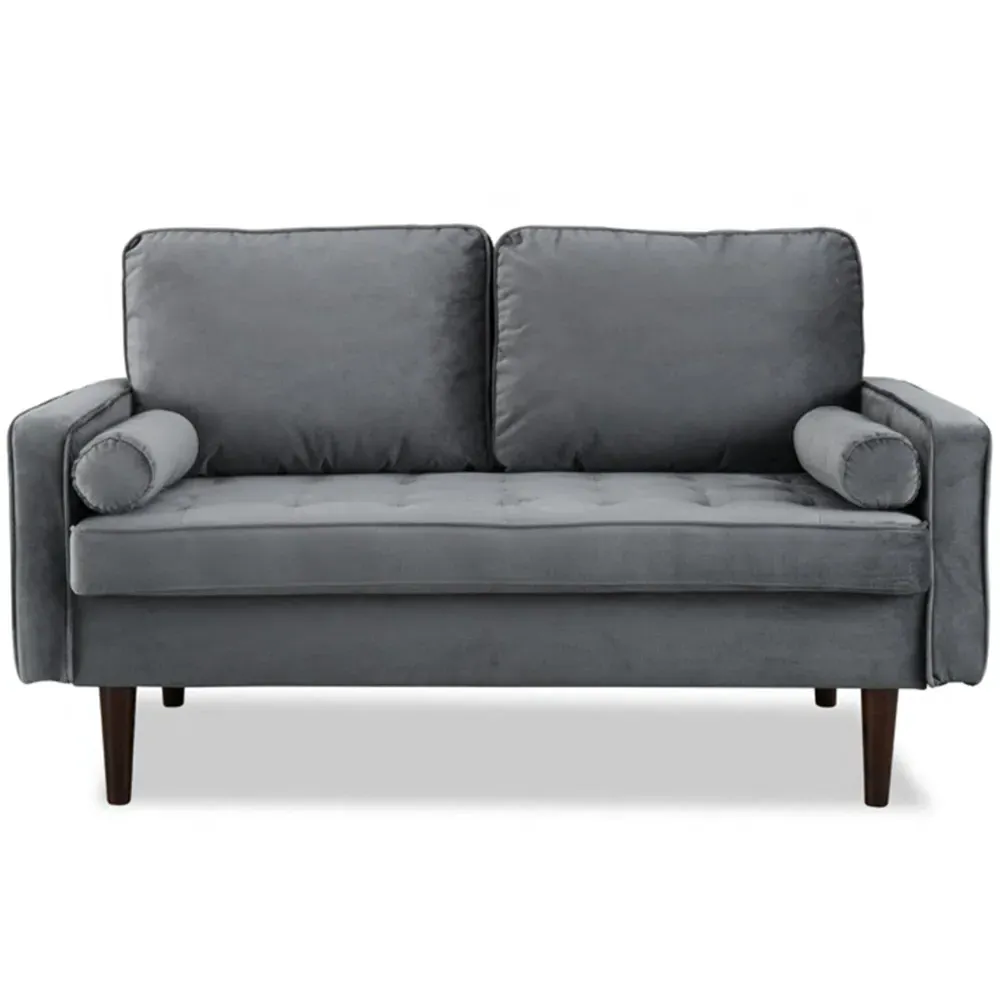 Scott 2-Seater Sofa - Grey, Velvet