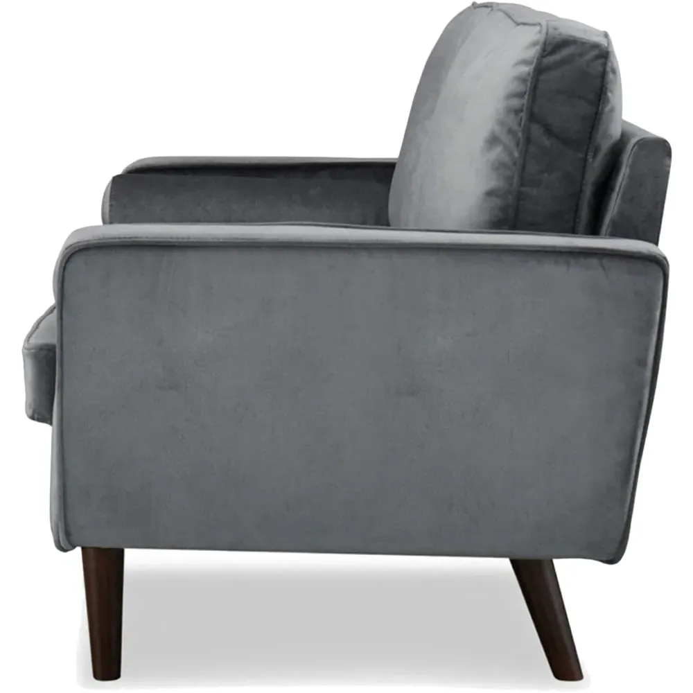Scott 2-Seater Sofa - Grey, Velvet