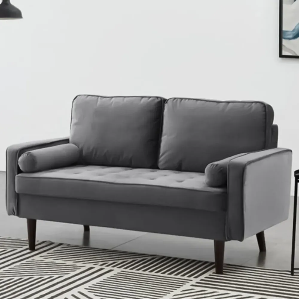 Scott 2-Seater Sofa - Grey, Velvet image