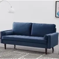 Scott 3-Seater Sofa - Blue, Velvet