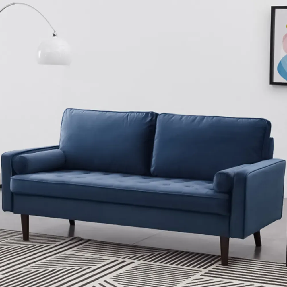Scott 3-Seater Sofa - Blue, Velvet