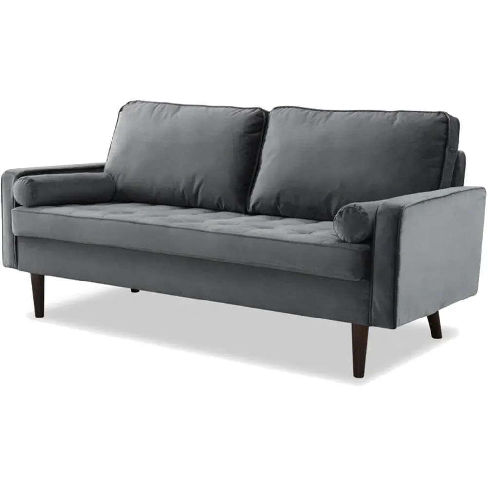 Scott 3-Seater Sofa - Grey, Velvet