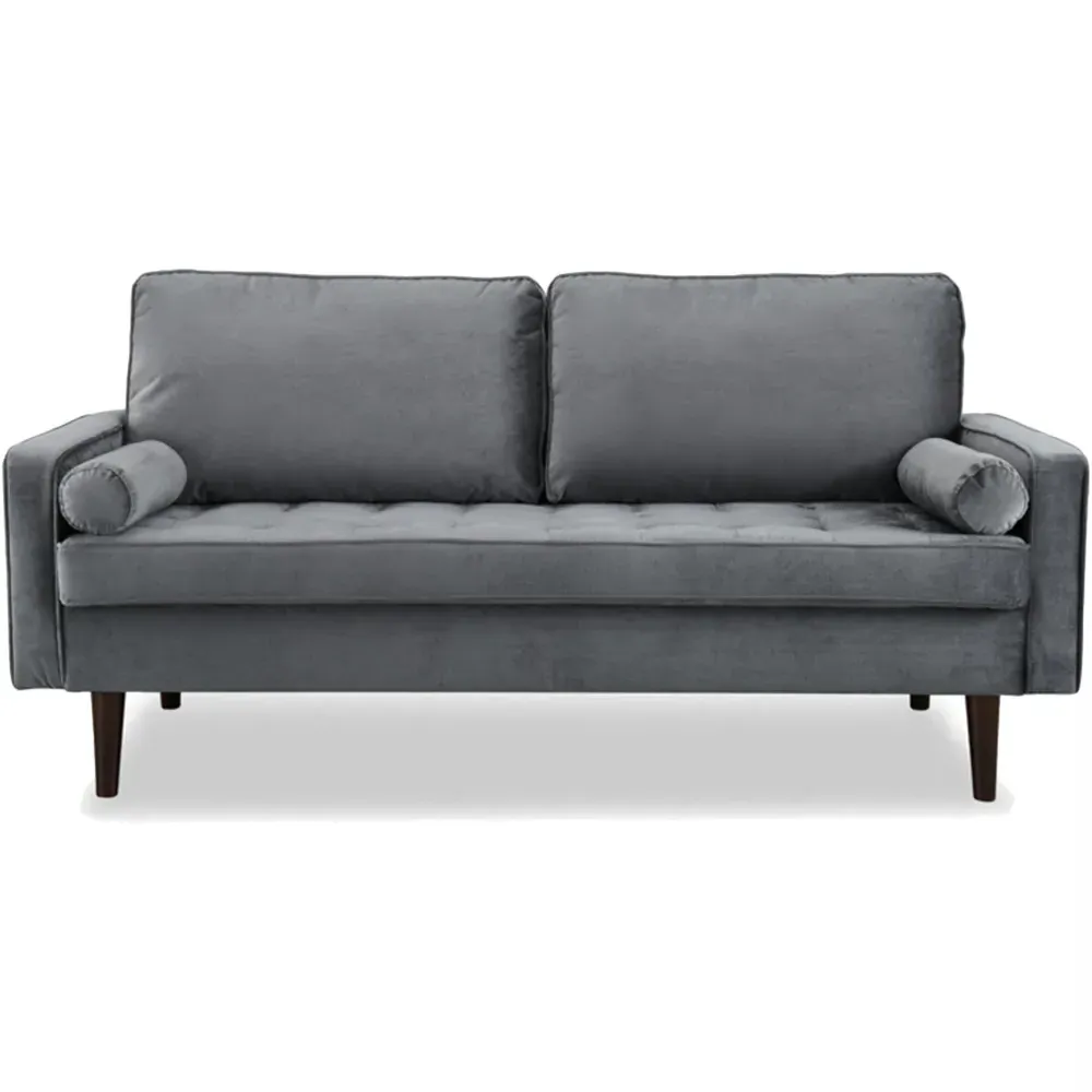 Scott 3-Seater Sofa - Grey, Velvet