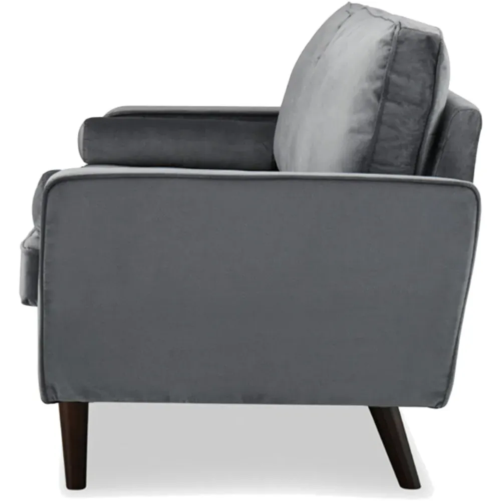 Scott 3-Seater Sofa - Grey, Velvet