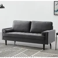 Scott 3-Seater Sofa - Grey, Velvet