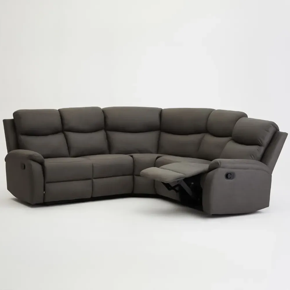 Selby 5-Seater Recliner Sofa - Grey, Air Leather
