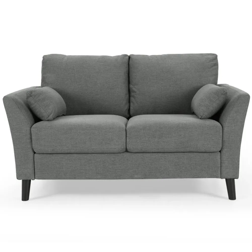Stella 2-Seater Sofa - Grey, Velvet