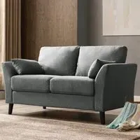 Stella 2-Seater Sofa - Grey, Velvet