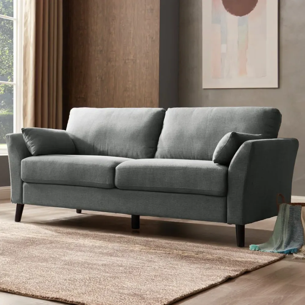 Stella 3-Seater Sofa - Grey, Velvet