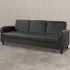 Tampa Double Sleeper Sofa Bed with Cup Holders - Black, Faux Leather