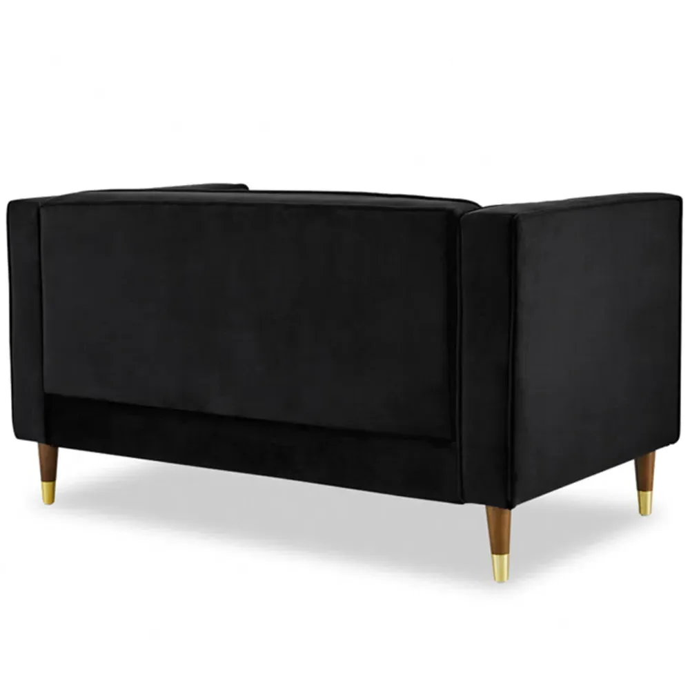 Thomas 2-Seater Sofa - Black, Velvet