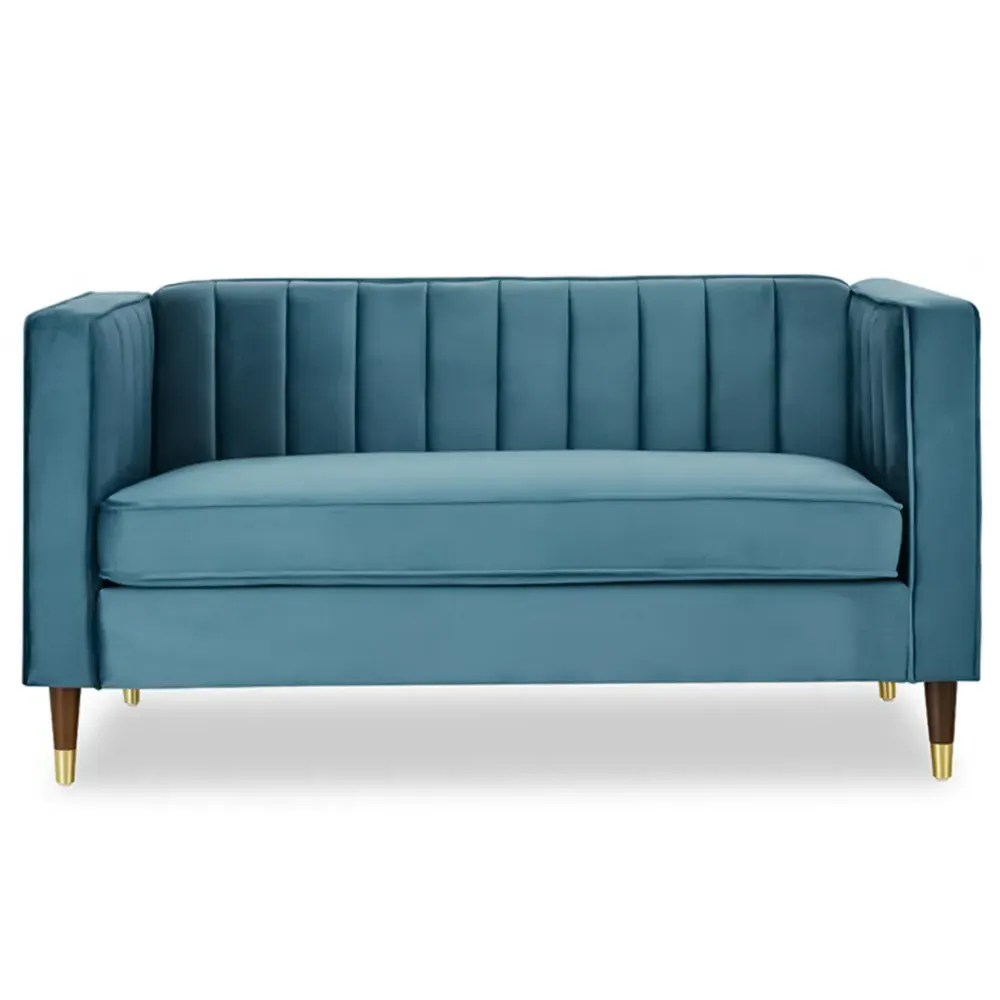 Thomas 2-Seater Sofa - Blue, Velvet